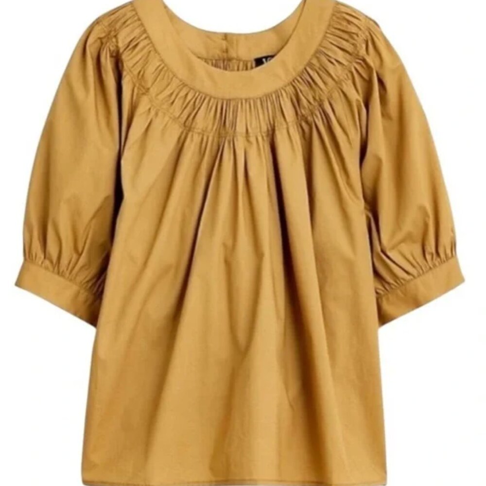 JCREW CAMEL COTTON POPLIN TOP SIZE M